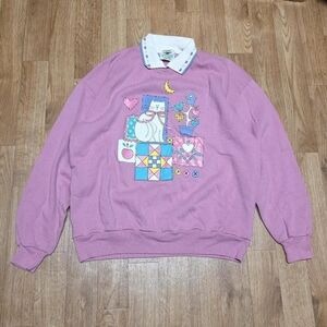 Vintage 90s Cat Sweatshirt Size XL Made In USA